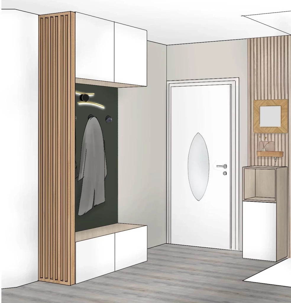 Zoom sur l'entrée avec la couleur définitive